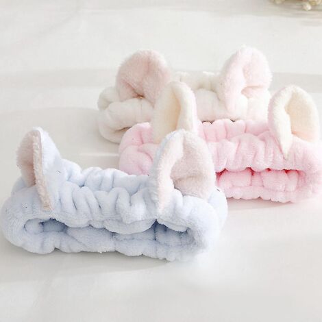 Schminkstirnband, 3-teiliges dreifarbiges Stirnband zum Schlafen und Waschen, Mikrofaserstirnband für Make-up und Gesichtspflege