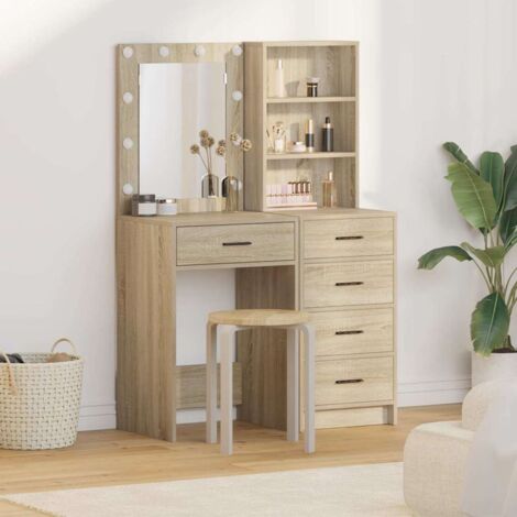 Schminktisch 2 pcs Braun 50 x 41 x 135 cm Holzwerkstoff vidaXL