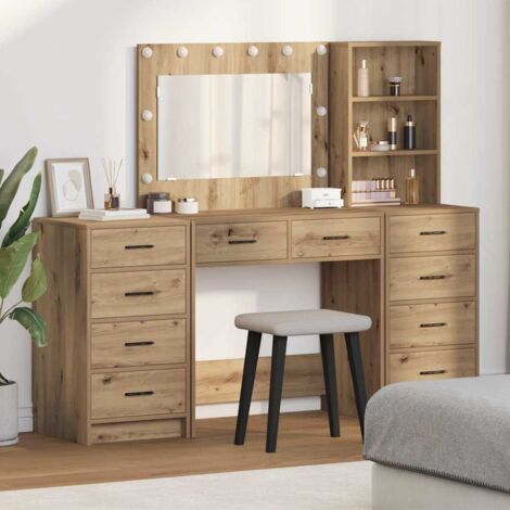 Schminktisch 3 pcs Braun 40 x 41 x 135 cm Holzwerkstoff vidaXL