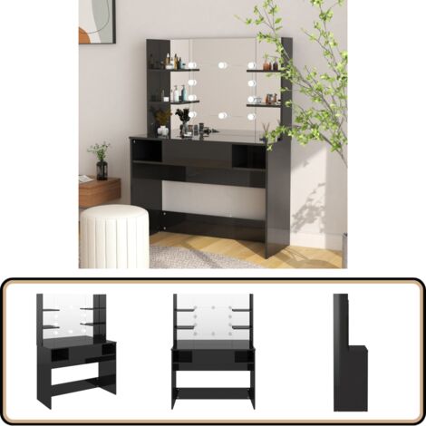 Schminktisch mit LED-Beleuchtung 100x40x135 cm MDF - Schminktisch - LED Beleuchtung - Kosmetiktisch - Badezimmermöbel - Makeuptisch