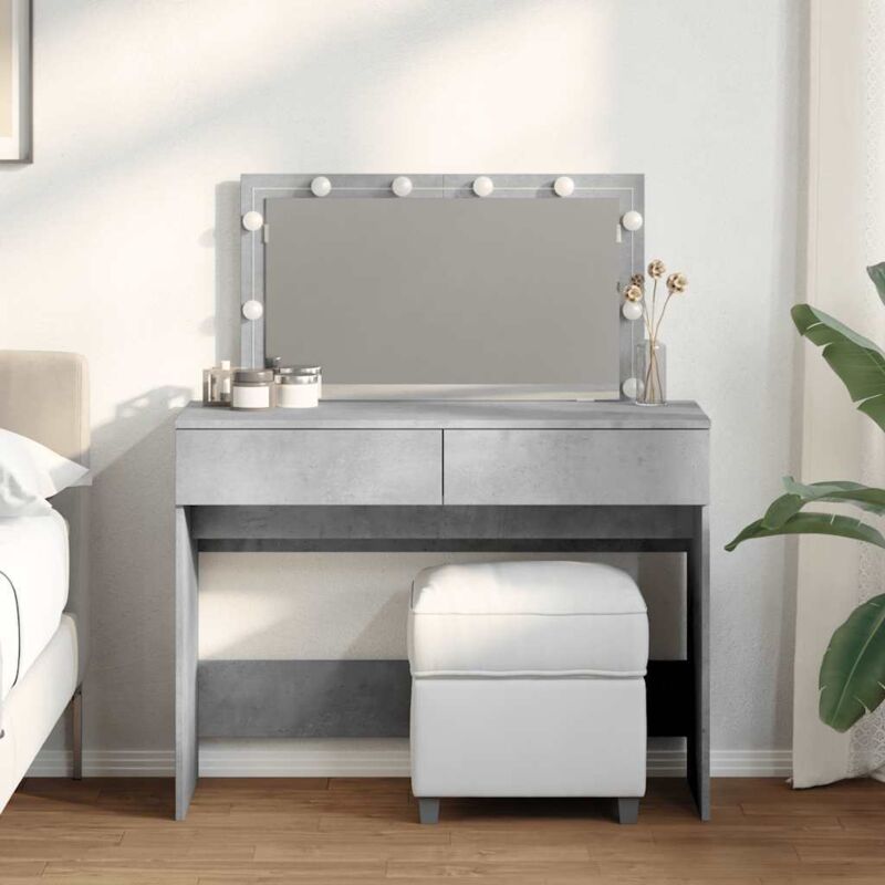 Schminktisch Mit Led-beleuchtung Betongrau 100x40x120 Cm - Vidaxl