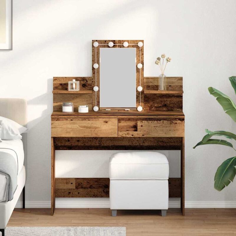 Schminktisch Altholz 100 X 40 X 130 Cm Holzwerkstoff Vidaxl