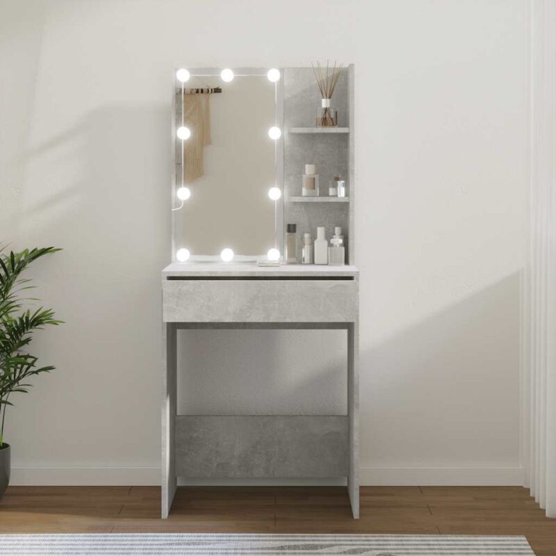Schminktisch Mit Led Betongrau 60x40x140 Cm - Vidaxl