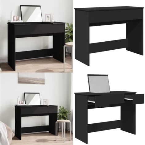 Schminktisch mit Spiegel Schwarz 100x45x76 cm - Schminktisch - Spiegel