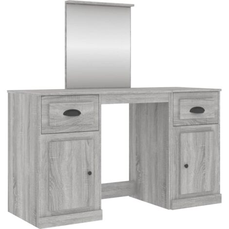 Schminktisch mit Spiegel Sonoma Grau 130x50x132,5 cm