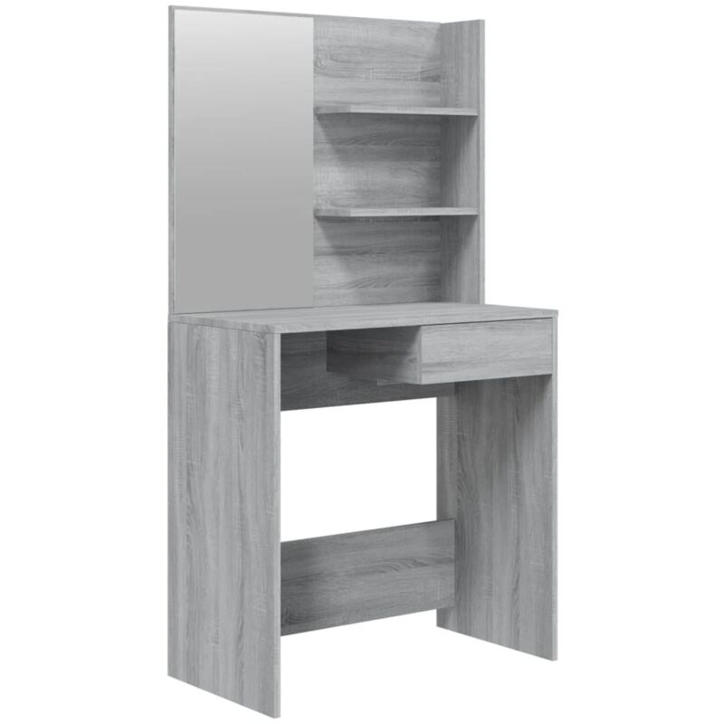 Schminktisch Mit Spiegel Grau Sonoma 74, 5x40x141 Cm - Vidaxl