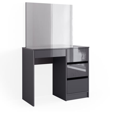 Schminktisch Sherry, Anthrazit, 90 cm mit Spiegel, Vicco