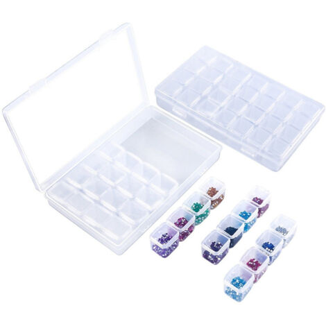 Schmuckaufbewahrungsbox mit 28 Fächern und herausnehmbaren Trennwänden, Etui für Ringe, Halsketten und Ohrringe