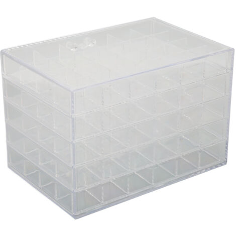 Schmuckaufbewahrungsbox mit Schubladen und 120 transparenten Fächern für Ohrringe und Accessoires