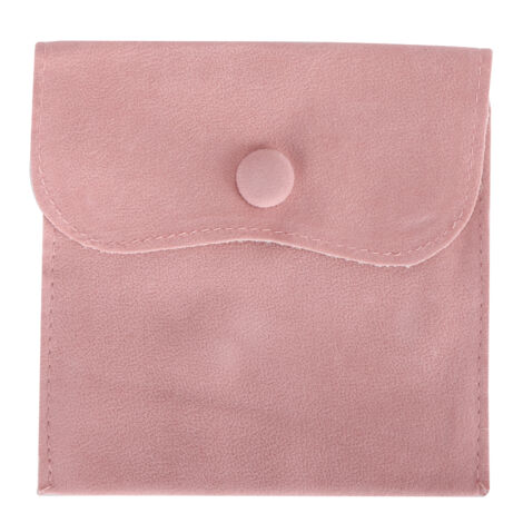 Schmuckbeutel aus weichem Flanell – Tragbarer Organizer für Ohrringe, Halsketten und Armbänder – Rosa
