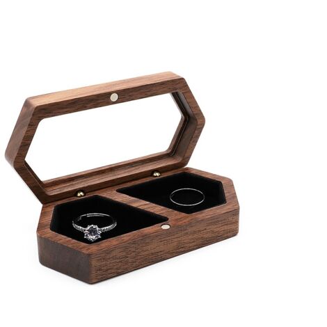 Schmuckkästchen aus Holz, Schmuckkästchen mit großem Fassungsvermögen, Reiseaufbewahrungsbox, Ohrringe, Ringe, Geschenk für Damen, Perlenetui (schwarz)