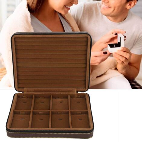 Schmuckkästchen aus Kunstleder – Aufbewahrungsbox für Armbänder, Halsketten und Ohrringe – Eleganter Schminktisch-Organizer