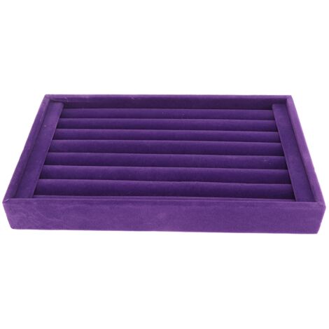 Schmuckkästchen aus violettem Samt mit 7 Fächern, stapelbarem Ohrring-Organizer, Aufbewahrung für Armbänder und Ringe