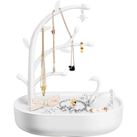 Schmuckkästchen mit Kettenhalter und Aufbewahrungsmöglichkeiten für Ringe, Ohrringe und Armbänder, elegantes Geschenk