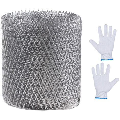 Schmutzfangsieb für Dachrinnen, Aluminium-Schutzgitter, Breite 15,4 cm, Länge 6 m, inklusive Gitter und Handschuhen