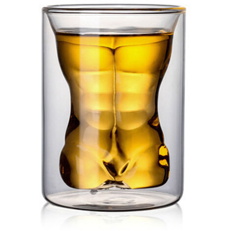Schnapsglas in Form eines menschlichen Körpers, doppelwandig für Bier und Whisky, ideal für Partys und Bars