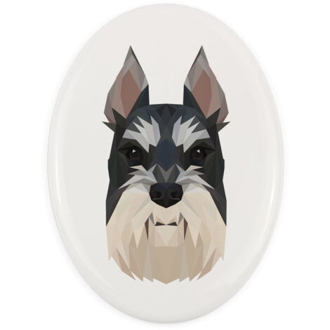 Schnauzer, Schnauzer I - placa con foto e inscripción geométrica de Art-Dog