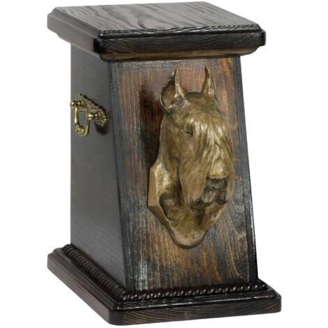 Schnauzer, Schnauzer I - Urne für Hundeasche, elegante Urne mit Statuette, Gedenkurne mit Hundebüste von Art-Dog