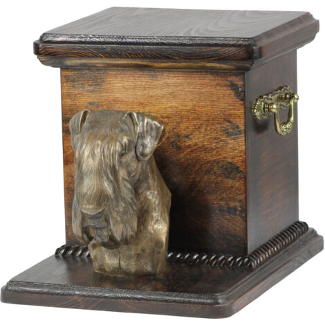 Schnauzer, Schnauzer II - une urne pour les cendres de chien avec une statuette, une urne élégante pour un chien, une urne unique avec un buste d'un chien d'Art-Dog