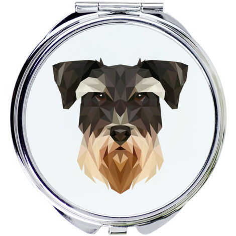 Schnauzer, Schnauzer - specchio con foto e scritta geometrica di Art-Dog