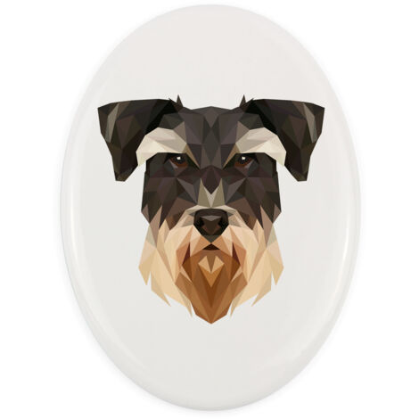 Schnauzer, Schnauzer - une plaque avec une photo et une inscription géométrique par Art-Dog