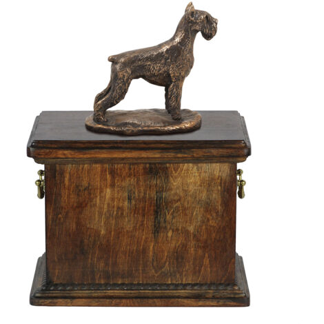 Schnauzer, Schnauzer - urne pour cendres de chien, urne avec statuette, urne élégante dans le style classique de la marque Art-Dog