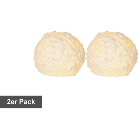 Schneeball-Kerzen Snowball 3er Set Echtwachs Batterie Timer Ø 8cm