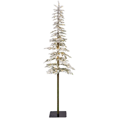 Schneebedeckter Weihnachtsbaum 50x210 cm mit Lichtern