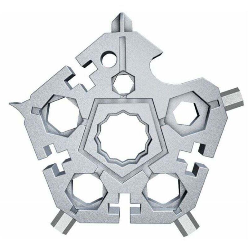 Image of Schneeflocken-Multitool – Geschenkidee für Männer: 23-in-1-Multitool mit Edelstahl-Zubehör