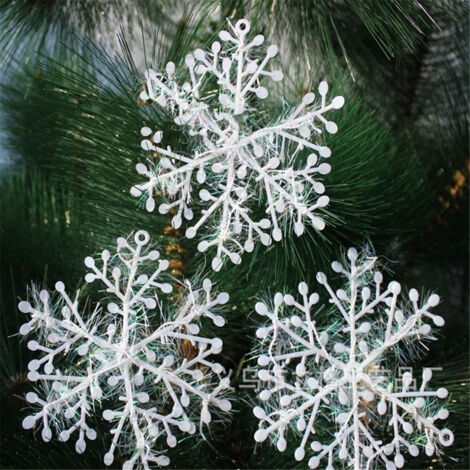 Schneeflocken-Weihnachtsbaumschmuck, festliche Wanddekoration für Zuhause