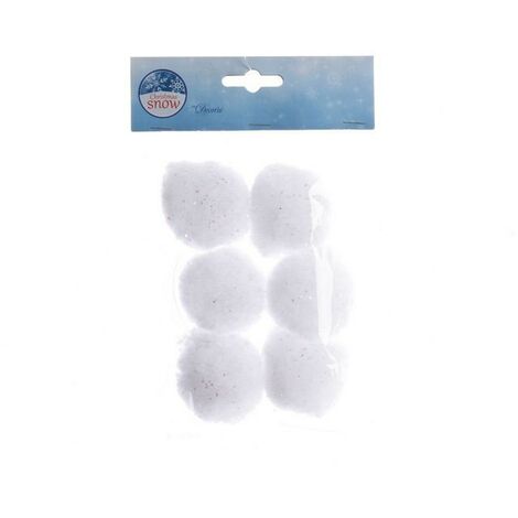 Schneekugeln Weiß, Abmessung 5 cm, 6er-Box
