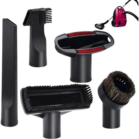 Schneespitze Juego de boquillas para herramientas, cepillo para aspiradora, cepillo para muebles, cepillos y boquillas, 5 unidades, cepillo universal de 32 mm para muebles, coches, instrumentos, etc.