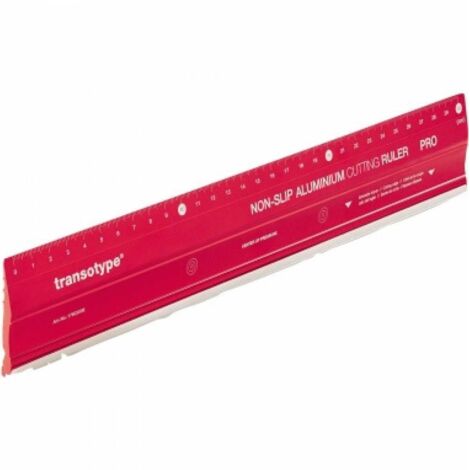 Schneidelineal PRO 30cm ohne mm-Facette auf beiden Seiten Aluminium rot
