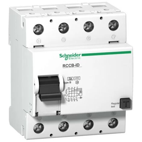 Schneider 16763 Interruptor diferencial (RCCB), Acti9 RCCB-ID, 4P, 125A, tipo B , 30mA