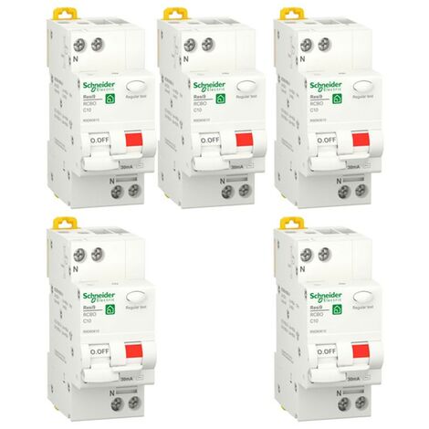 Schneider 2 Module FI- und LS-Schalter Kit 10A 1P+N 30MA AC 4.5KA R9D60610