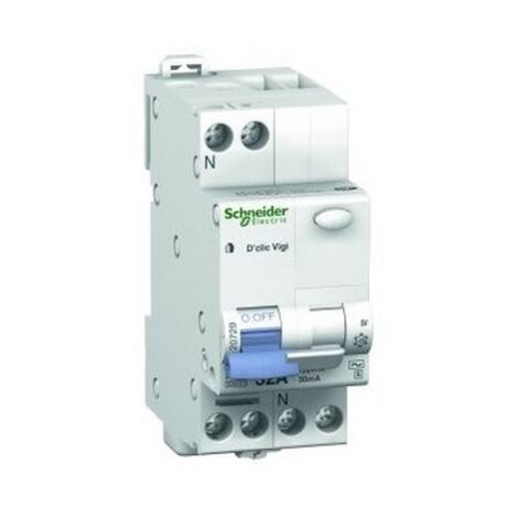 Schneider 20552 Modularer Leistungsschalter Multi 9 Déclic Vigi 1 Pol plus N 10A Kurve C