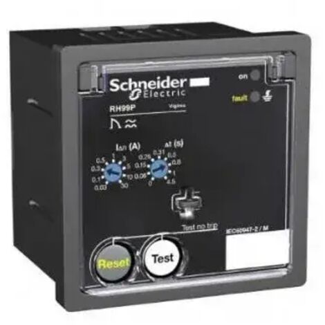 SCHNEIDER 56270 Vigirex RH99P 12-24VAC/12 -48VCC sensibilité 0,03A-30A instantané ou temporisé
