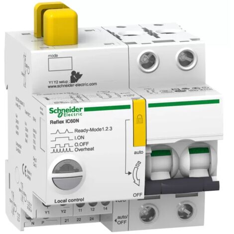 Schneider A9C62216 Acti9 Reflex iC60N Leitungsschutzschalter mit integrierter Steuerung Schnittstelle Ti24 16A 2P Kurve C