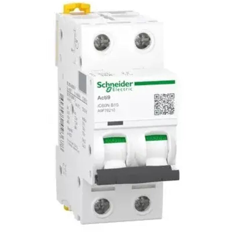 Schneider Electric - Schneider A9F76210 Acti9 iC60N - Circuit breaker - 2P - 10A - Courbe b - 400Vac - 6000A/10kA