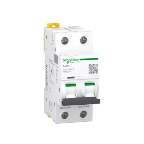 Schneider A9F90273 Interruptor automático instantáneo 2,5 A - 2P - iC60L - curva MA