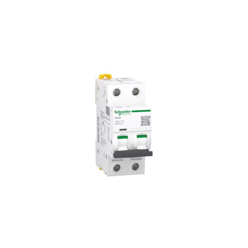 Schneider Electric - Schneider A9F94216 Acti9 iC60L - Circuit breaker - 2P - 16A - C-curve - 400Vac - 15000A/25kA