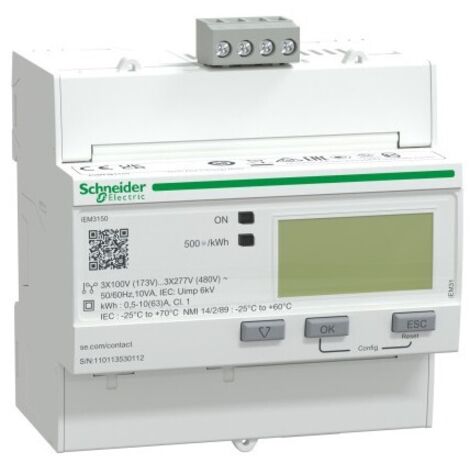 SCHNEIDER A9MEM3150 Contatore di energia trifase Acti9 iEM-3150 Schneider - 63A - Modbus
