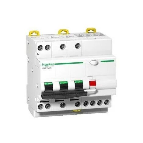 Schneider A9N21228 Disjoncteur Différentiel prodis DT40k vigi pdc 4,5ka 3p+n courbe c 16a type ac 300ma