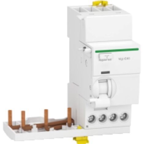 Schneider A9Y84740 Bloque adicional Vigi para interruptor diferencial Clario iC40 FI, 3P+N, 40 A, 30 mA, tipo A-SI