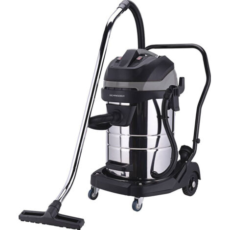 Schneider – Aspirateur professionnel eau et poussière 80L 3600W – 3 moteurs pour chantiers humides – Débit 180 L/sec – Cuve inox durable