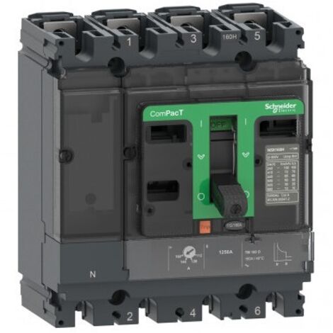 SCHNEIDER C16H4TM125 Interruptor automático de montaje fijo ComPacT NSX160H TM-D 125A 70kA 4P4D