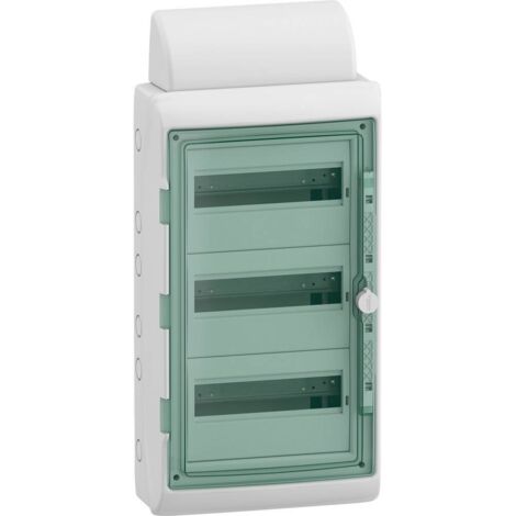 Schneider Electric 13435DE Mureva Répartiteur pour pièce humide montage apparent (en saillie) Nombre de divisions = 36 Nbr de rangées = 3 Contenu 1 Y069583