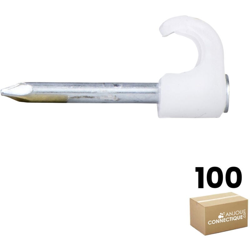Schneider Electric - Lot de 100 Clip à clou Mureva Fix pour câble Ø8-12mm - clou Ø2-L30mm - blanc 2041200