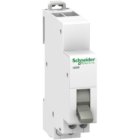 SCHNEIDER ELECTRIC A9E18072 ISSW COMMUTATEUR, 2 POSITIONS, 1 NO + 1 NF, ACTI9, 20 A, 230V, BLANC