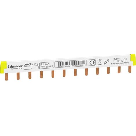 Schneider Electric Forcella Phase Rail R9XFH312, 1P, 12 HP, 63A, 1 pezzo